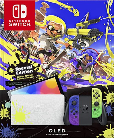 Switch Consola, 64GB OLED Splatoon 3 +Azul/Amarillo Joy-Con, Caja